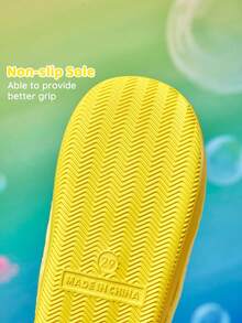 SpongeBob SquarePants | SHEIN Cute Embroidery Cartoon Yellow Children's Non-Slip Indoor Elastic Band Slippers Toddlers & Kids Soft Plush Warm House Shoes, Lightweight And Durable EVA Sole, Unisex For Boys And Girls Home Bedroom Air-Conditioned Room,Spring & Autumn & Winter