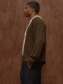 Musero Jersey de punto acanalado asimétrico de contraste, jersey de manga larga para otoño/primavera-verano - Multicolor - Ver 4