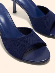 CUCCOO BASICS Women's Square Toe Slim High Heel Elegant Commuter High Heel Sandals For Christmas Spring Shoes - Navy Blue - View 4