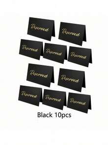 10-Pack Deluxe Golden Reserved Table Signs - Double-Sided, No-Electricity-Needed,Black Simple Golden Stamping Cards Easy-To-Use Paper Signage For Weddings, Parties, Restaurants, Banquets, And Special Events - For Reserving Tables With Elegance And Style - Multicolor - View 22