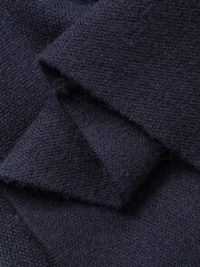 Vivie Lora 2件套女士撞色边开衫和针织裤套装 - 藏蓝色 - 查看 8