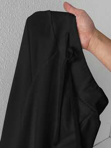 SHEIN PETITE Comfortable And Casual Plain Knitted Low-Rise Wide-Leg Women's Sweatpants Wide Leg Sweatpants Flare Sweat Pants Wide Leg Pants Black Flare Pants Women Pants Wide Leg,Fall - Black - View 8