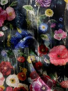 SHEIN LUNE Lässiges, minimalistisches Damen Sweatshirt mit Blume Muster und weitem Rundhalsausschnitt, geeignet für Herbst/Winter