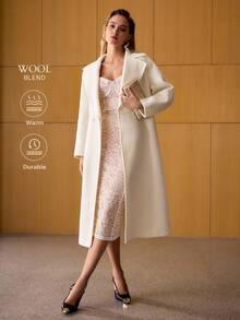 MOTF PREMIUM WOOL DOUBLE BREASTED OVERCOAT - White - View 1