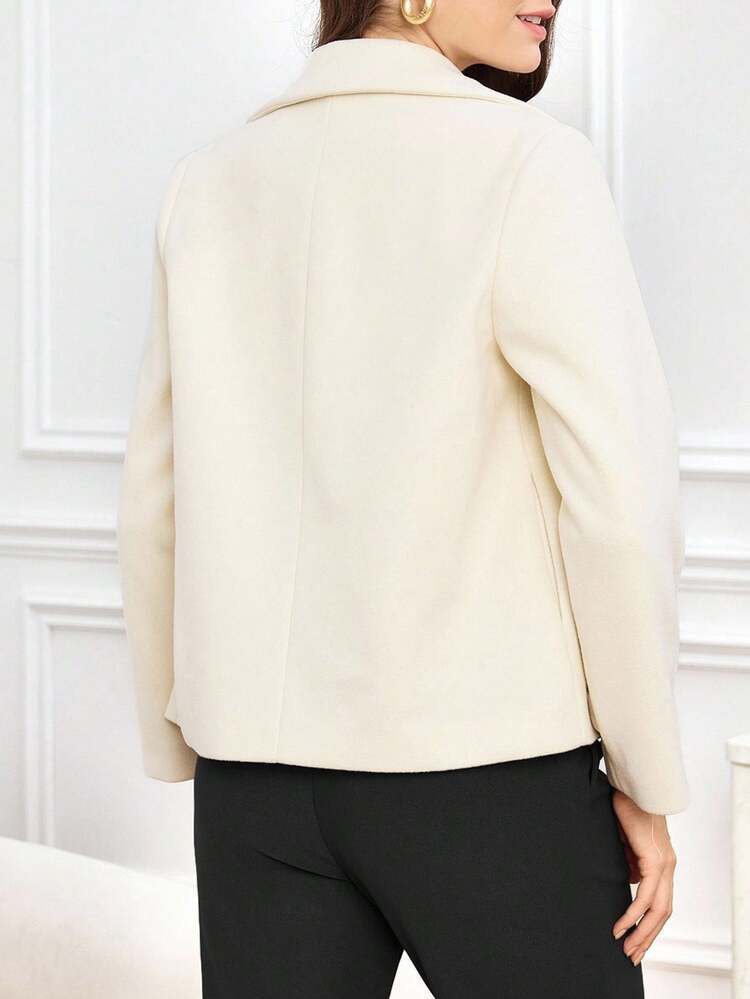 Women's Fall And Winter Woolen Coat, Thick And Warm Large Lapel Coat, Elegant Coat With Multiple Different Ways Of Wearing, High-End Fabric, Wide Top, Coat With Lining And Metal Buckle Design, Versatile Coat For Going Out On Many Occasions