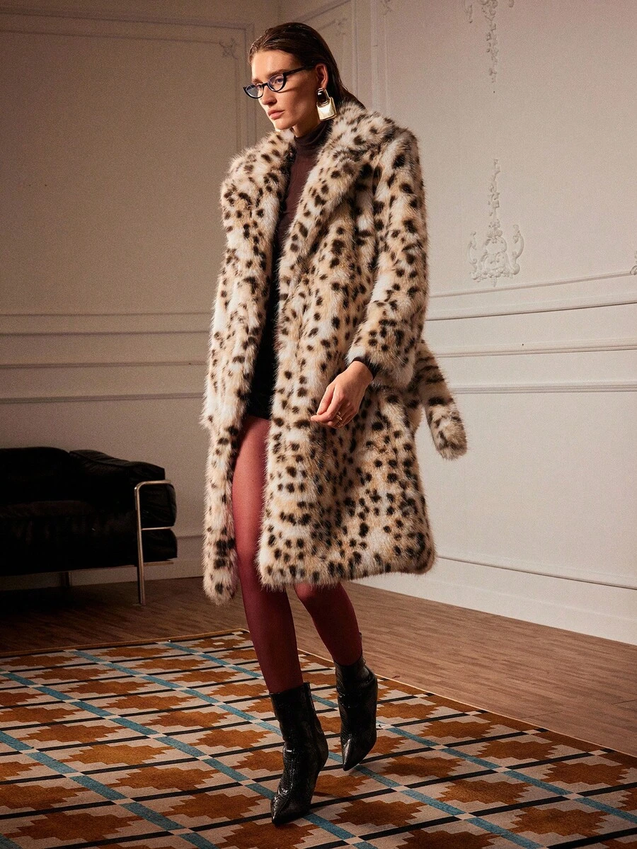 Uhlyne Women's Faux Fur Long Coat, Fashion Outerwear For Autumn/Winter   Business Casual Woman - Multicolor - View 1