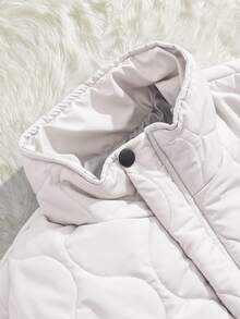 EURMUSE Men Special Stitch Good Quality High Neck Regular Winter Coat - White - View 4