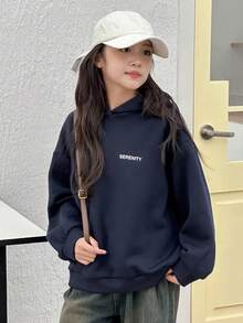 Dazy Kids 女童连帽印花保暖衬里运动衫，秋季