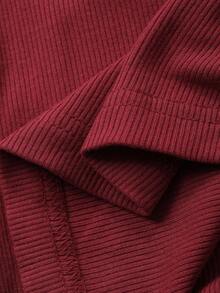 DAZY 青少年女孩纯色长袖上衣和裤子睡衣套装