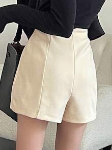 FRIFUL Wysoki stan Ząbkowany Spodenki z szerokimi nogawkami