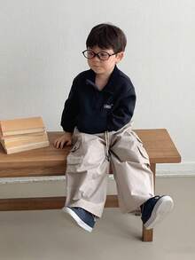 DAZY Baby Boys' Korean Style Turndown Collar Long Sleeve Sweatshirt Fall,Winter