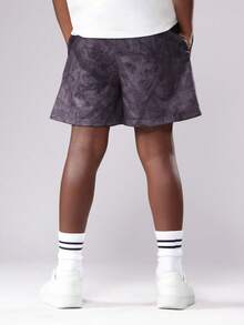 SUMWON World Tribe 青少年男童迷彩印花套头夏季休闲抽绳松紧腰宽松泳裤沙滩装 - 黑色 - 查看 4