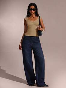 SHEIN Forever 21 Top de Verão para Férias na Praia, Feira do Renascimento, Show Country, Estilo Y2K, Formatura, Saída, Festival de Música, Aeroporto, Páscoa, Boho, Dia das Mães, Formatura, Igreja, Mulheres, Decote Coração, Caqui