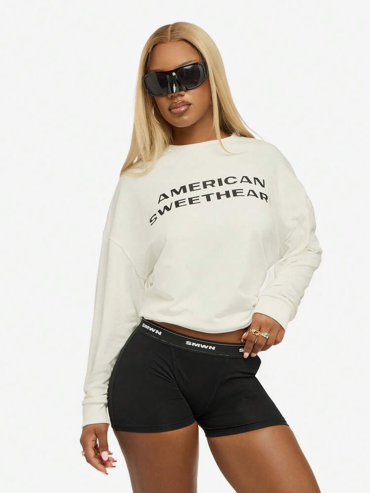 SUMWON WOMEN High Waisted Boyshort With Logo Band Elastic Waistband