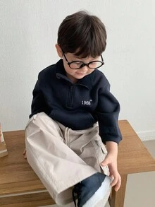 DAZY Baby Boys' Korean Style Turndown Collar Long Sleeve Sweatshirt Fall,Winter