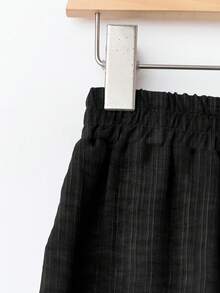 Rusticease 女士休闲黑色波浪纹理长裤，适合秋季穿着，女士阔腿裤，秋季女装，冬季女装，休闲款 - 黑色 - 查看 6