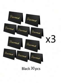 10-Pack Deluxe Golden Reserved Table Signs - Double-Sided, No-Electricity-Needed,Black Simple Golden Stamping Cards Easy-To-Use Paper Signage For Weddings, Parties, Restaurants, Banquets, And Special Events - For Reserving Tables With Elegance And Style - Multicolor - View 25