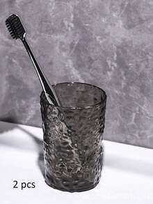 SHEIN 5pcs/1pc Glacier Pattern Toothbrush Cup, Simple Transparent, Minimalist Bathroom Tumbler, Home Decor, Bathroom Accessories, Kitchenware, Bathroom Supplies, Oral Hygiene Home Bathroom Decor Fall Decor Back To School - Multicolor - View 14