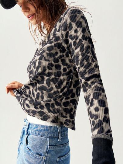 Bohemela 女式度假豹纹修身T恤