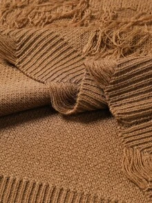 Manfinity Homme 男士休闲宽松圆领长袖套头衫，秋冬 - 棕色 - 查看 6