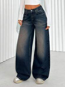 EURMUSE JEANS FEMME TAILLE BASSE JAMBE LARGE