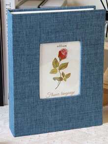 SHEIN 200 Pockets Photo Album Linen Cover DIY Writable Large Scrapbook Album 4x6 Photos Slip-In Picture Albums Children Growth - Multicolor - View 12