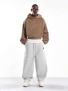 SUMWON Cropped Pullover Hoodie - Brown - View 4