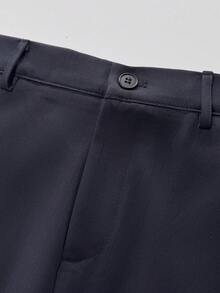 Manfinity Mode Men's Fashion Single-Breasted Lapel NeckSuit & Pants Set - Navy Blue - View 7