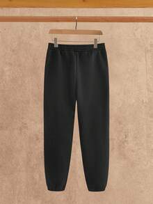 Manfinity NXTstreet 男士骑士刺绣半拉链连帽衫和运动裤休闲运动服套装，秋季服装，冬季服装 - 灰色 - 查看 6