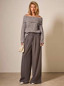 COSMINA Casual Loose Off Shoulder Long Sleeve Women Sweater In Fall/Winter - Multicolor - View 5