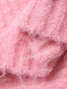 DAZY Women's Solid Color V-Neck Casual Long Sleeve Cardigan, Autumn/Winter School - Pink - View 15