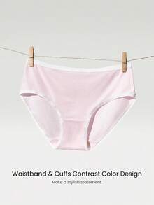 GLOWMODE 2 Packs Modal Silky Smooth Low-Rise Waist Contrast Waist Hem Briefs Underwear Daily Casual