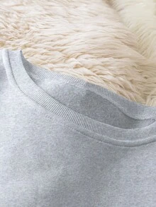 EMERY ROSE 女士小猫印花保暖厚实圆领卫衣