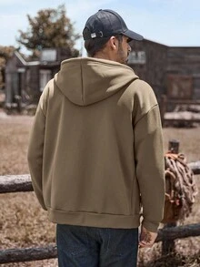 Manfinity Nomadique Men's Autumn Digital Print Long Sleeve Zip Front Pocket Drawstring Hoodie Sweatshirt Casual Hoodie Men Mens Fleece Hoodie Brown Hoodie Men Mens Graphic Hoodie Mens Zip Up Hoodie Outdoor Music Festival, Nightclub Bar, Boyfriend/Husband Gift, Anniversary Gift,