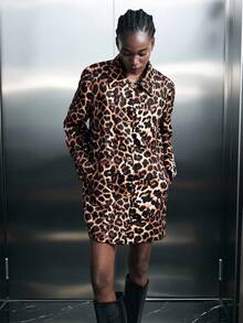 Maija Women's Retro Casual Front Button Loose Long Sleeve Jacket In Fall/Winter - Brown - View 5