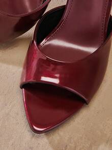 SHUZIA Glamorous Women's Raspberry Color Patent Single Sole Stiletto Pointed Toe High Heel Shoe Summer Shoes Spring Shoes Spring Break Easter Wedding Shoes - Red Violet - View 4