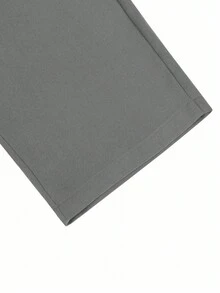 Manfinity Mode Men's Solid Color Pleated Pocket Straight Loose Casual Pants