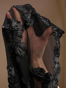 Đầm maxi dài dáng suông, hở lưng, thêu hoa 3D cao cấp, thanh lịch hiệu Anewsta màu đen, thích hợp cho năm mới và Giáng sinh. - màu đen - Xem 8