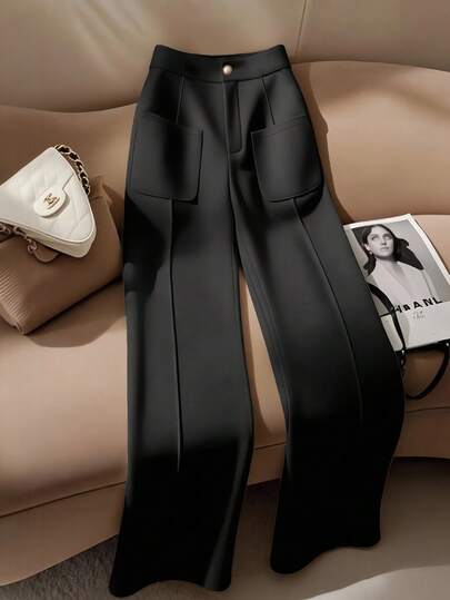 GlowEve 女士百搭宽松直筒修身西装裤