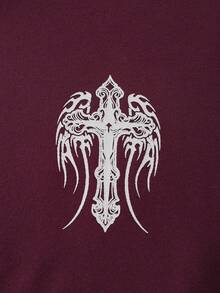 ROMWE MEN Street Life Herren Grafik Slogan Muster Hoodie, Retro Straßen-Stil, Herbst/Winter