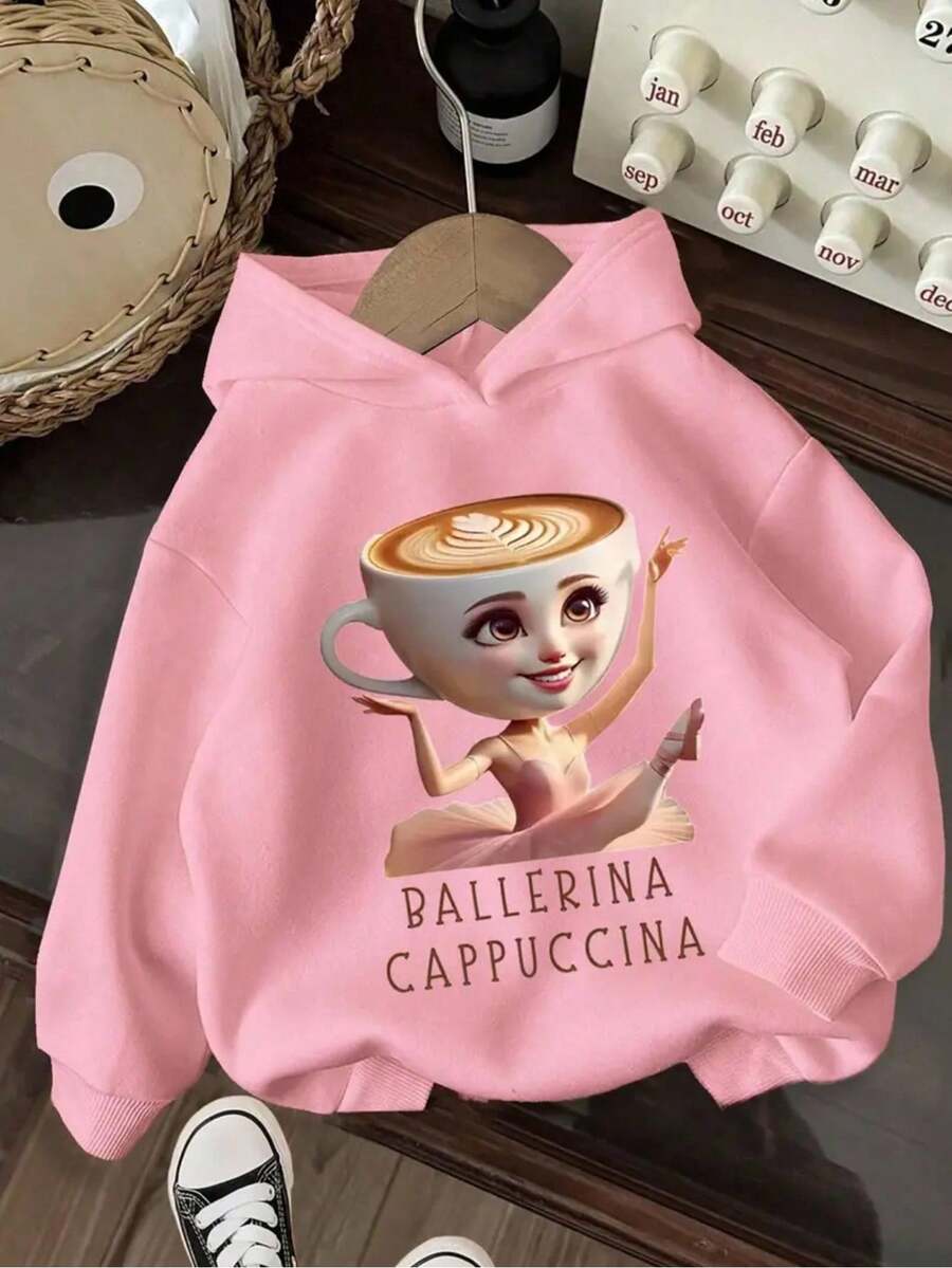 SHEIN 女童抓绒卫衣 - 黑色 - 粉色 - 查看 1