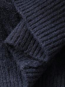 FRIFUL Cárdigan casual de ajuste ceñido con capucha, azul marino, con patrón de bordado en contraste, adecuado para el otoño - Azul Marino - Ver 9