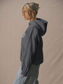 MUSERA Sudadera con capucha de corte holgado y relajado con estampado gráfico "Primavera" para primavera y verano, casual, ideal para vacaciones, vuelta al colegio, primavera y Pascua - Gris Oscuro - Ver 5
