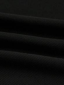 ROMWE PETITE 女式百搭修身褶饰美人鱼下摆铅笔裙 - 黑色 - 查看 4