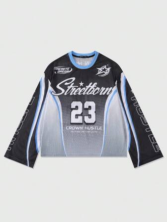 Street Life Herren Langarm T-Shirt, locker geschnittener Crop-Fit, Herbst