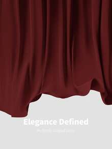 Firerie Bộ đồ liền thân bằng vải satin không tay cổ nhún bất đối xứng mới thanh lịch dành cho nữ, màu mơ, thiết kế tối giản, thích hợp cho các buổi hẹn hò, đi làm, mặc công sở, sang trọng - Màu Đỏ Sâu - Xem 8