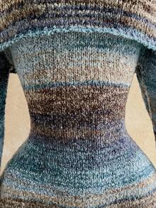 Soleia Casual Off Shoulder Flare Sleeve Tie Up Romper, Vintage Ombre Color, Autumn/Winter Off The Shoulder Playsuit Fall Women Clothes Winter Clothes  Korean Style  Sweaters For Women Fall Outfits For Women Off The Shoulder Bohemian Clothes For Women Sweater Jumpsuits - Multicolor - View 6