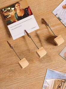20/10/3PCS/Set Solid Wood Dining Table Card Holder Stands, Note Holder Stands, Photo Display - Suitable For Price Tags, Photos, Table Signs And Table Numbers