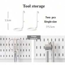 畅销家居用品，Basic Living 1 件壁挂式无钻孔塑料钉板，多种组合套件配件，多功能储物钉板配有各种储物盒和金属挂钩，适用于车库工作台/家庭厨房整理和储物/办公室/工艺室/浴室（28*28 厘米） - 白色 - 查看 12