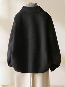 Franclia Women's Solid Color Minimalist Fashionable Design Wool Blend Jacket